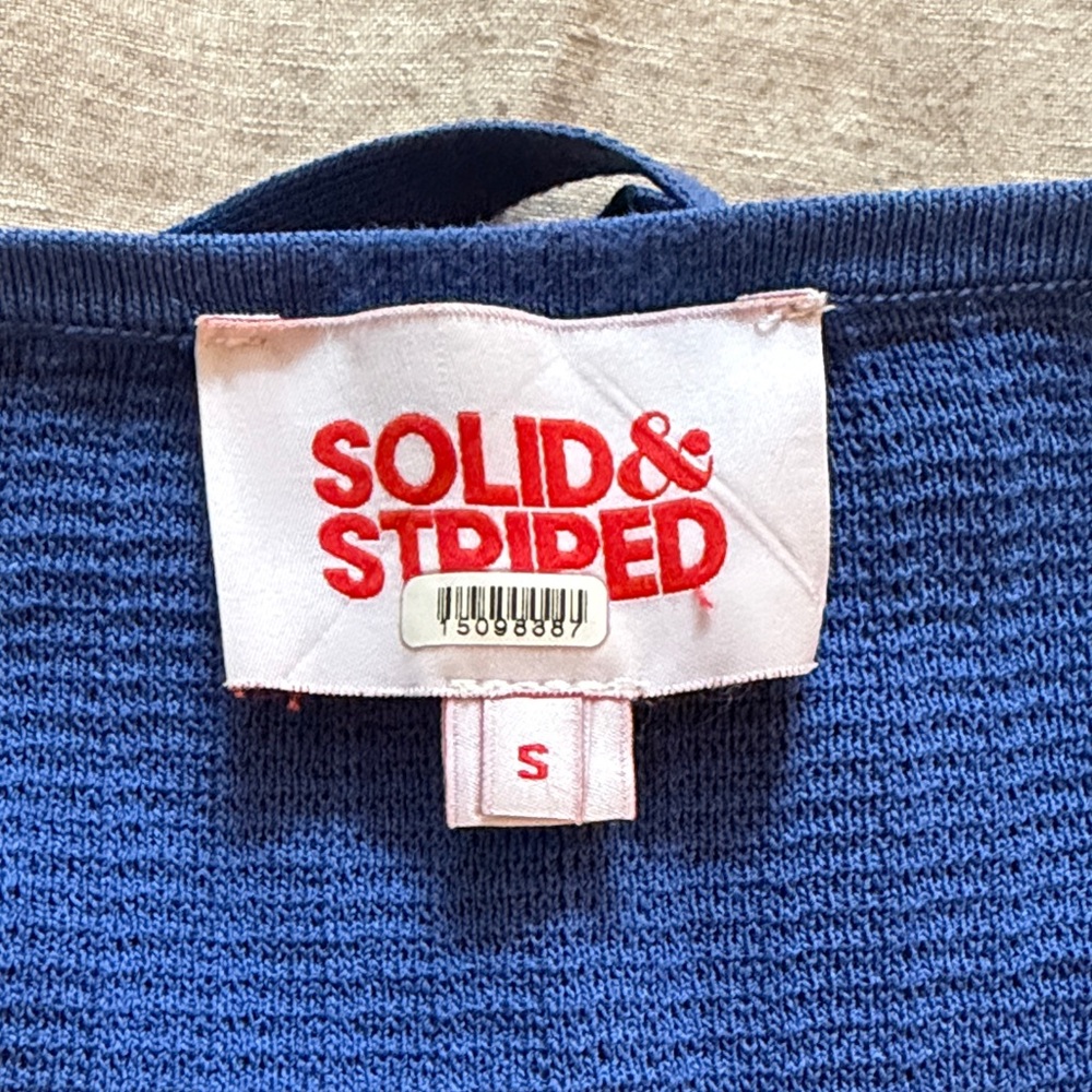 Solid and Striped Royal Blue Cutout Halter Midi Dress (Size XS/S) - Picture 3 of 3
